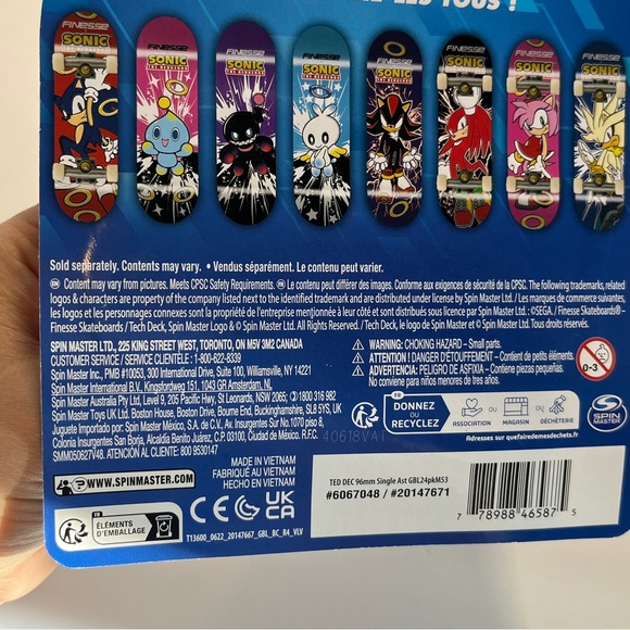 Sonic the Hedgehog X Tech Deck Finesse Fingerboard Skateboard New Shadow - Picture 10 of 11